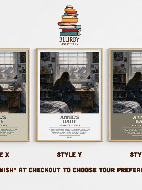Annie's Baby bookish print in frame leaning in hallway – young adult wall art