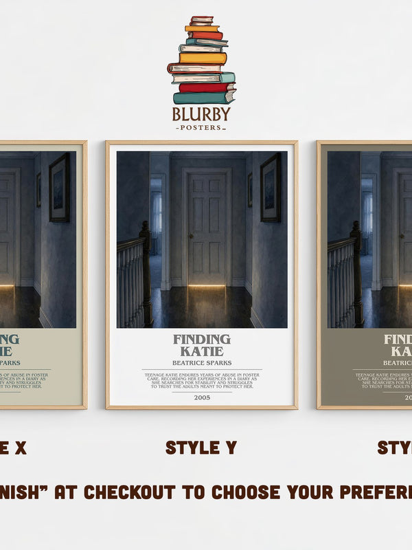 Finding Katie bookish print in frame leaning in hallway – young adult wall art