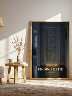 Finding Katie watercolour print in frame leaning in hallway – young adult wall art