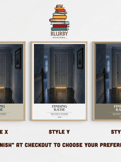 Finding Katie book cover print in frame leaning in hallway – young adult wall art