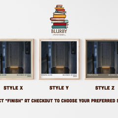 Finding Katie literary print in frame leaning in hallway – young adult wall art
