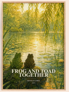 Frog and Toad Together watercolour book poster by Arnold Lobel – framed literary art print