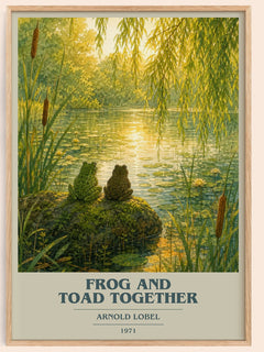 Frog and Toad Together book cover book poster by Arnold Lobel – framed literary art print