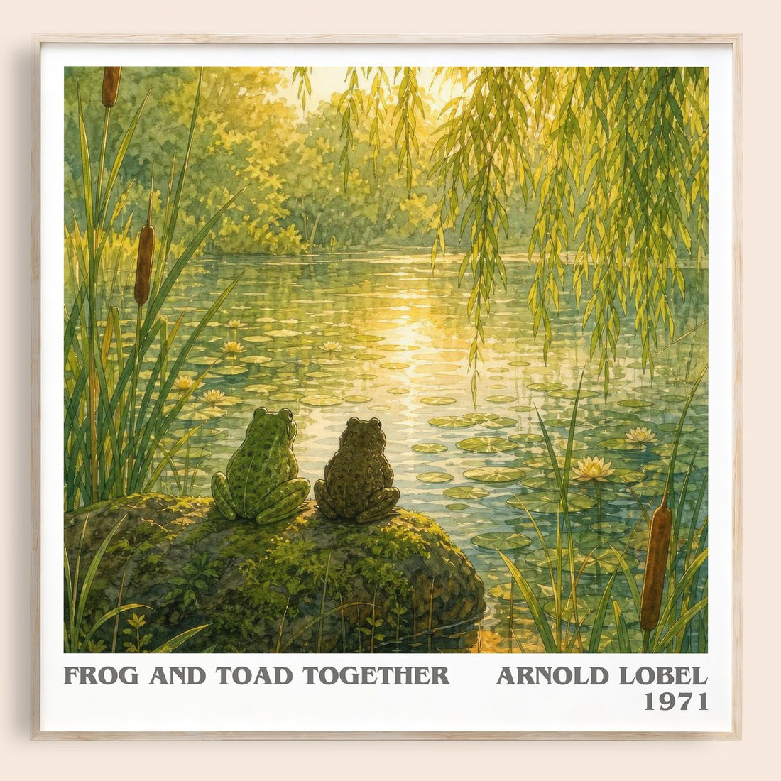 Frog and Toad Together literary book poster by Arnold Lobel – framed literary art print