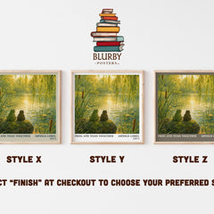 Frog and Toad Together literary print in frame leaning in hallway – childrens wall art