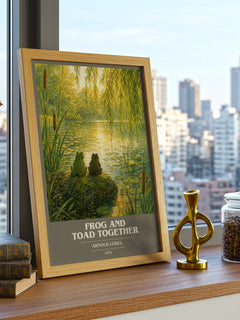 Frog and Toad Together book cover print framed by window – literary home decor