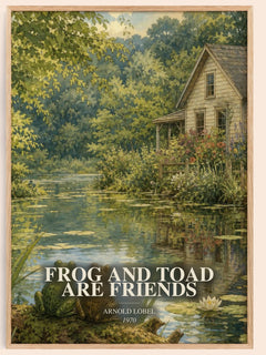 Frog and Toad Are Friends watercolour book poster by Arnold Lobel – framed literary art print