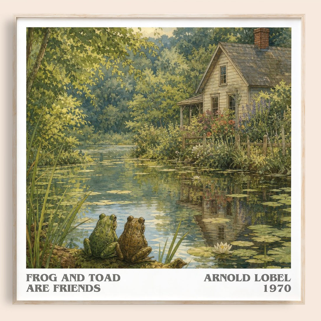 Frog and Toad Are Friends literary book poster by Arnold Lobel – framed literary art print
