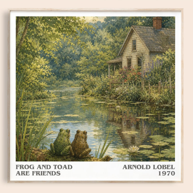Frog and Toad Are Friends literary book poster by Arnold Lobel – framed literary art print