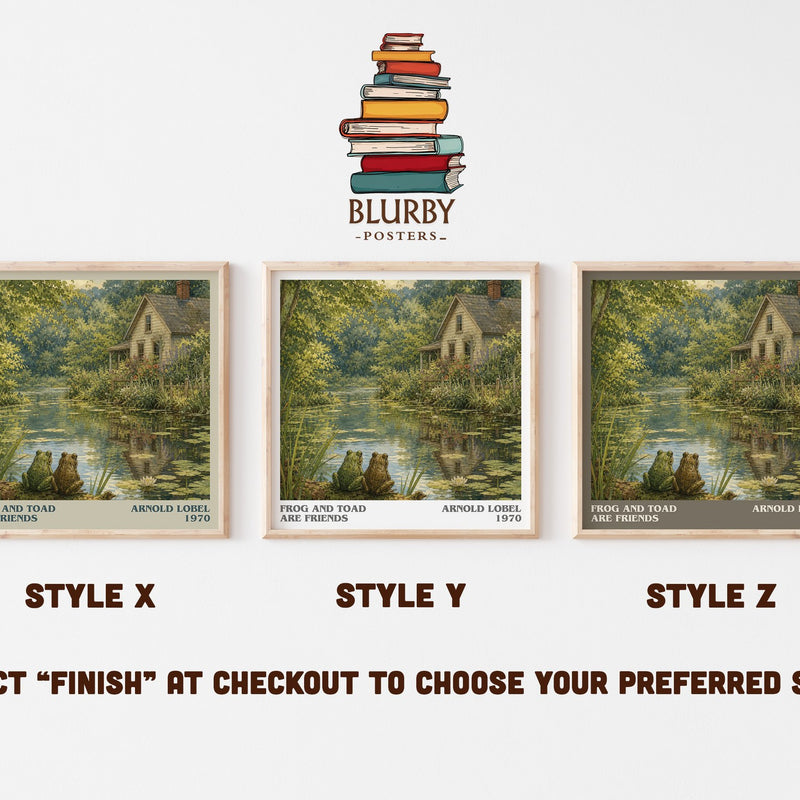 Frog and Toad Are Friends literary print in frame leaning in hallway – childrens wall art