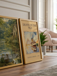 Frog and Toad Are Friends watercolour print framed by window – literary home decor