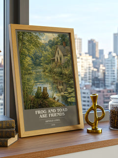 Frog and Toad Are Friends book cover print framed by window – literary home decor