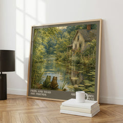Frog and Toad Are Friends literary print framed by window – literary home decor
