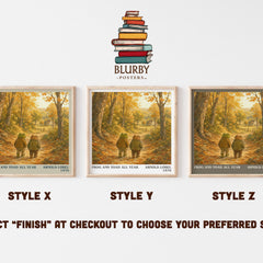 Frog and Toad All Year literary print in frame leaning in hallway – childrens wall art