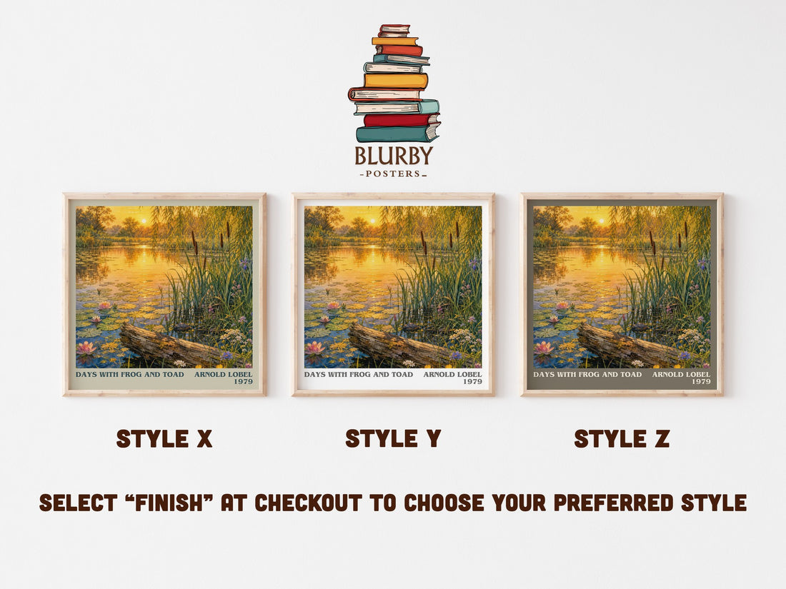 Days With Frog and Toad literary print in frame leaning in hallway – childrens wall art (mockup)