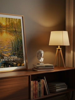 Days With Frog and Toad watercolour print on bookshelf – Arnold Lobel fan gift