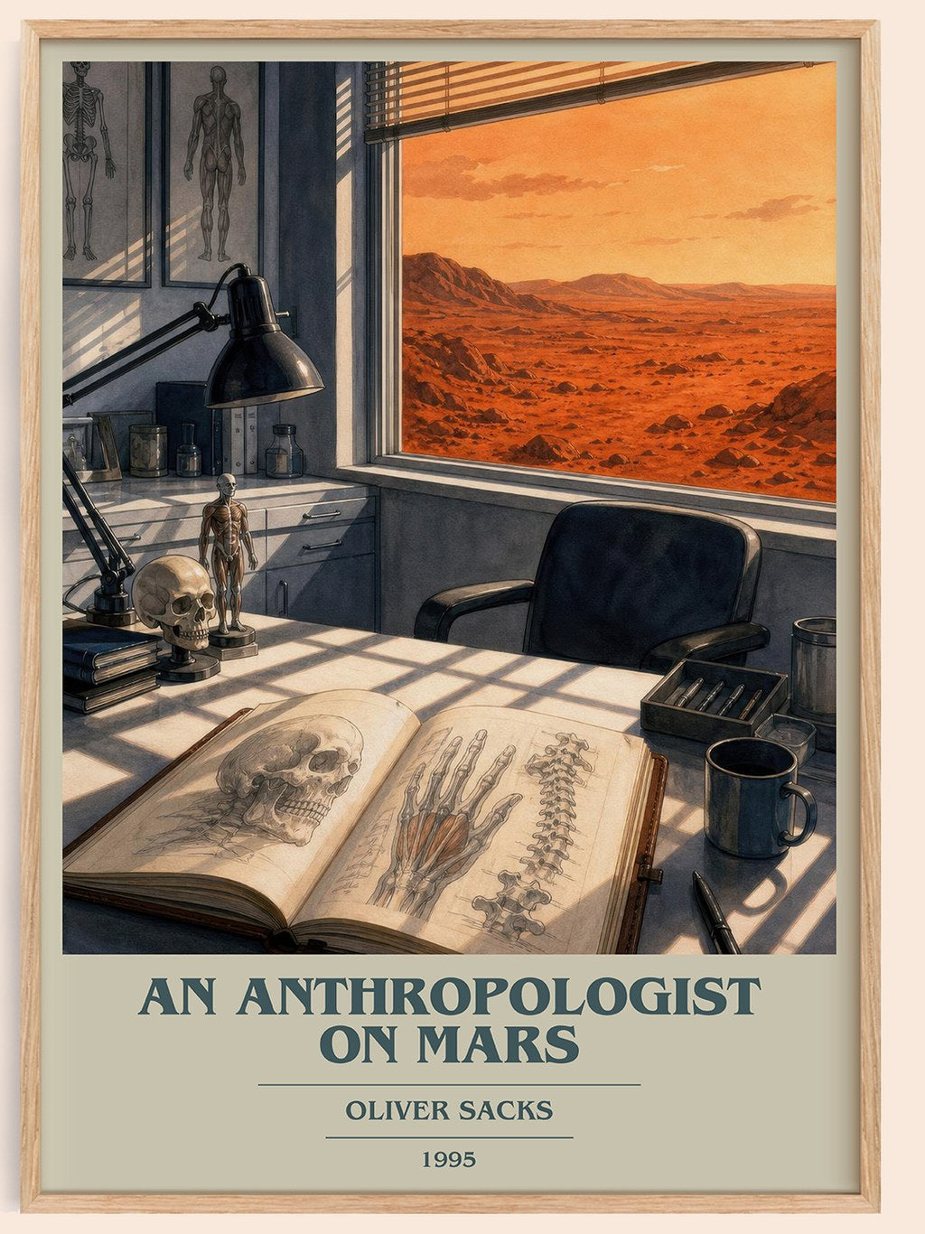 An Anthropologist on Mars book cover book poster by Oliver Sacks – framed literary art print