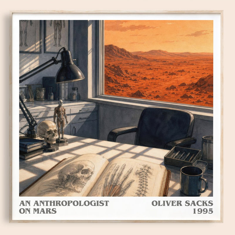 An Anthropologist on Mars literary book poster by Oliver Sacks – framed literary art print