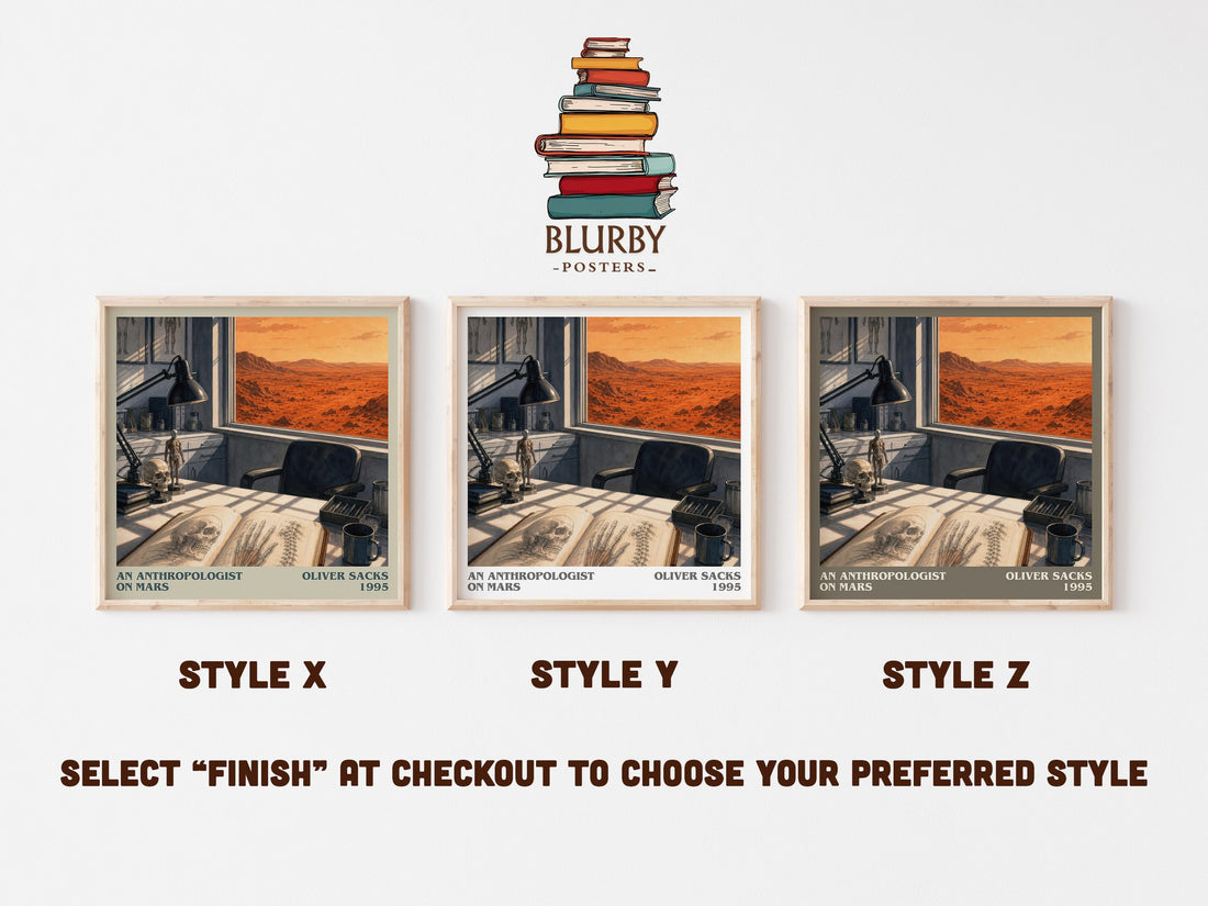 An Anthropologist on Mars literary print in frame leaning in hallway – non fiction wall art (mockup)