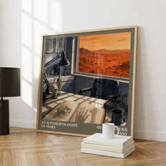 An Anthropologist on Mars literary print framed by window – literary home decor