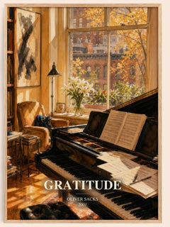 Gratitude watercolour book poster by Oliver Sacks – framed literary art print