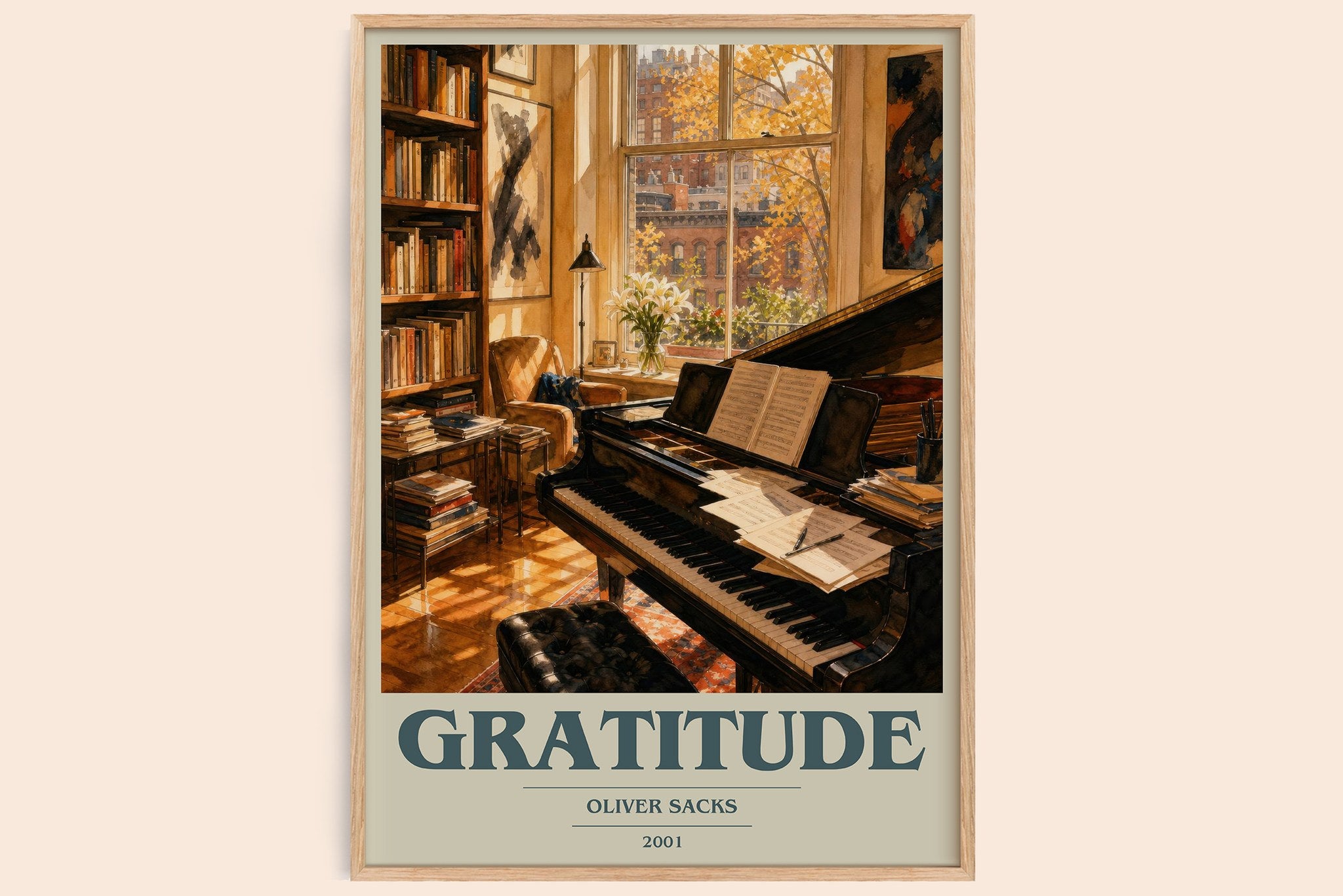 Gratitude Book Cover Poster by Oliver Sacks
