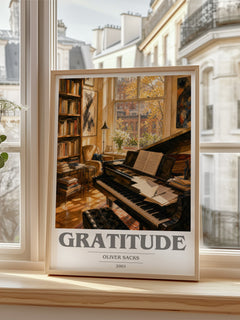 Gratitude book cover poster colour and style options – Oliver Sacks book art
