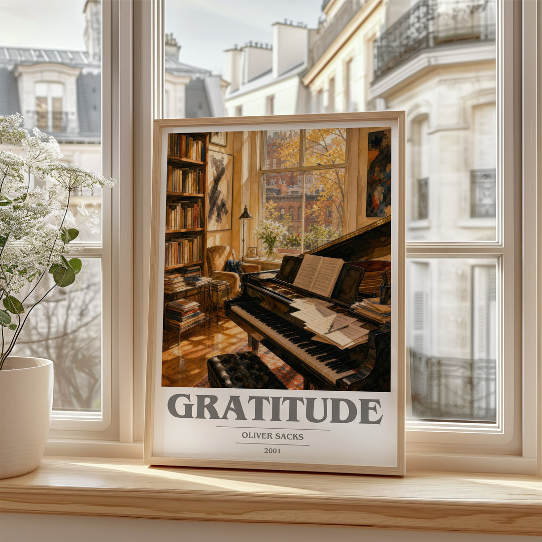 Gratitude book cover poster colour and style options – Oliver Sacks book art