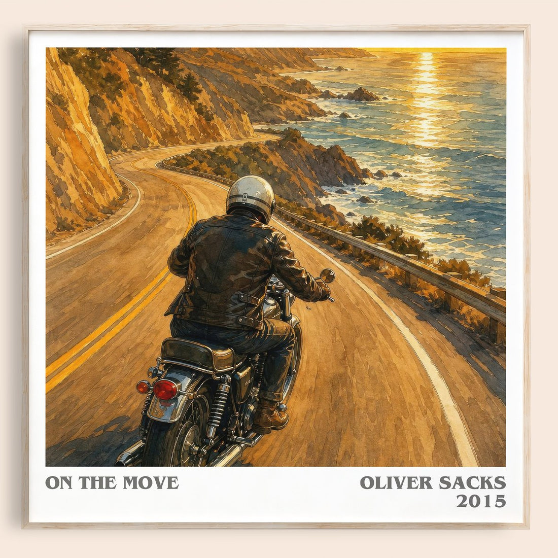 On the Move literary book poster by Oliver Sacks – framed literary art print