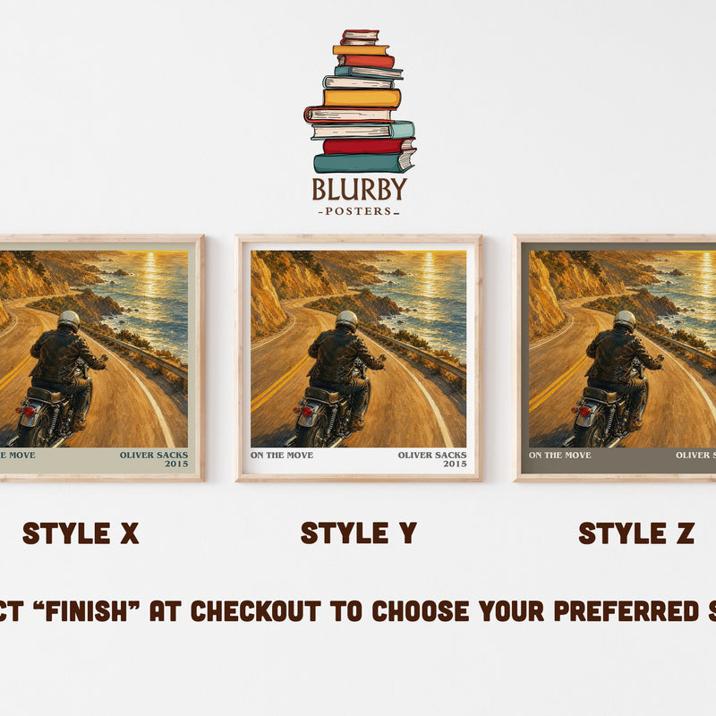 On the Move literary print in frame leaning in hallway – memoir wall art