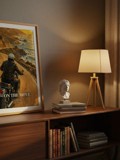 On the Move watercolour print on bookshelf – Oliver Sacks fan gift