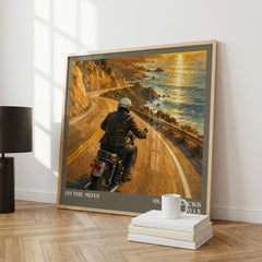 On the Move literary print framed by window – literary home decor