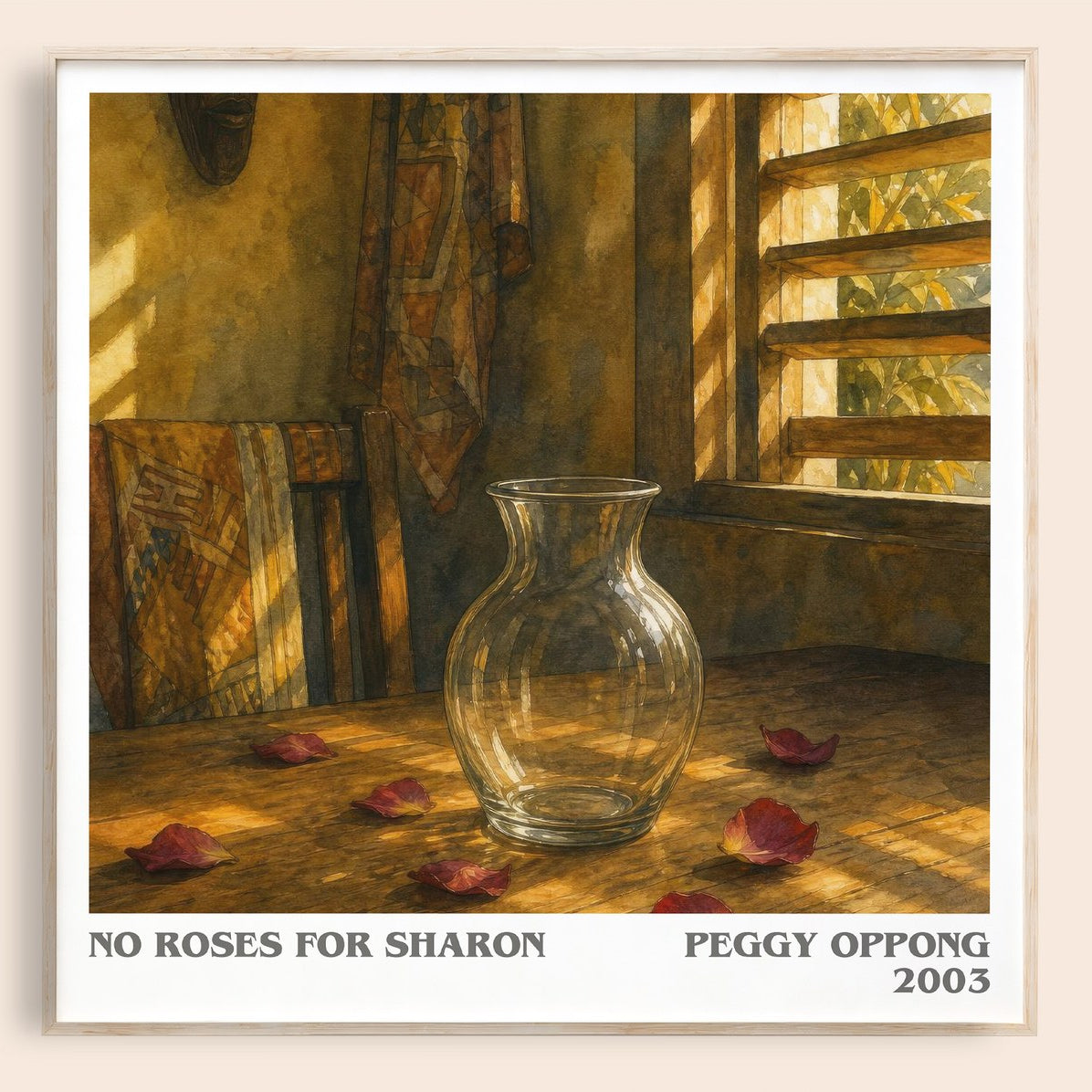No Roses For Sharon literary book poster by Peggy Oppong – framed literary art print