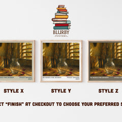 No Roses For Sharon literary print in frame leaning in hallway – contemporary fiction wall art