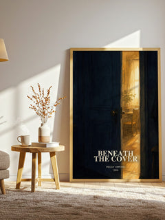 Beneath the cover watercolour print in frame leaning in hallway – contemporary fiction wall art
