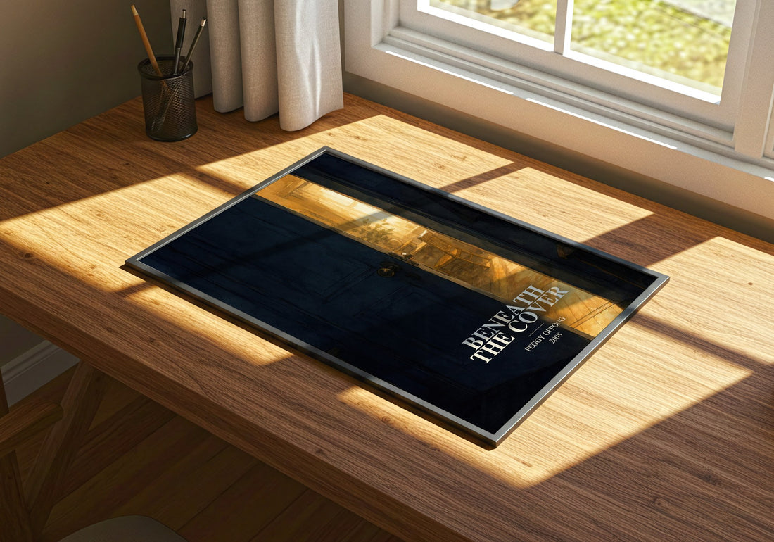 Beneath the cover watercolour book poster framed on wall – contemporary fiction wall art