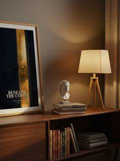 Beneath the cover watercolour print on bookshelf – Peggy Oppong fan gift