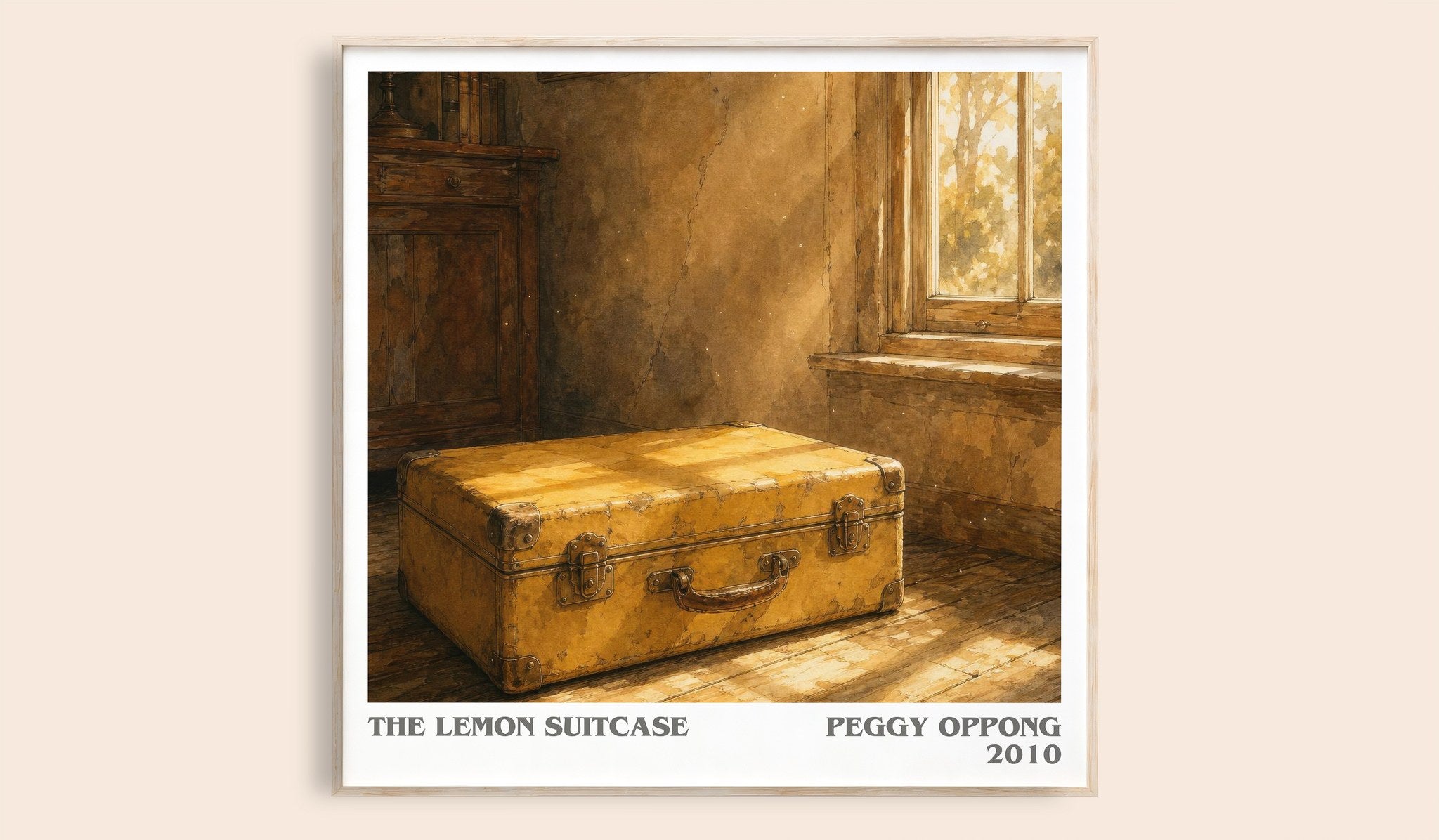 The lemon suitcase Literary Art Print by Peggy Oppong