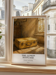 The lemon suitcase book cover poster colour and style options – Peggy Oppong book art