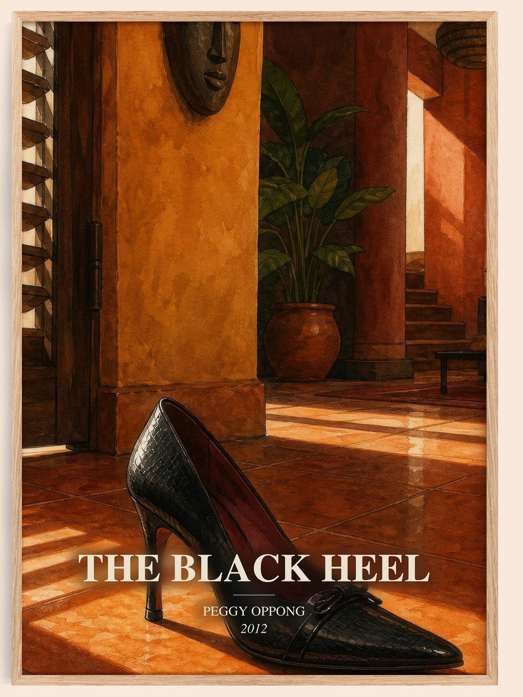 The black heel watercolour book poster by Peggy Oppong – framed literary art print