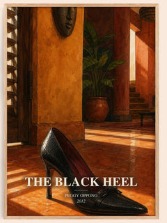 The black heel watercolour book poster by Peggy Oppong – framed literary art print