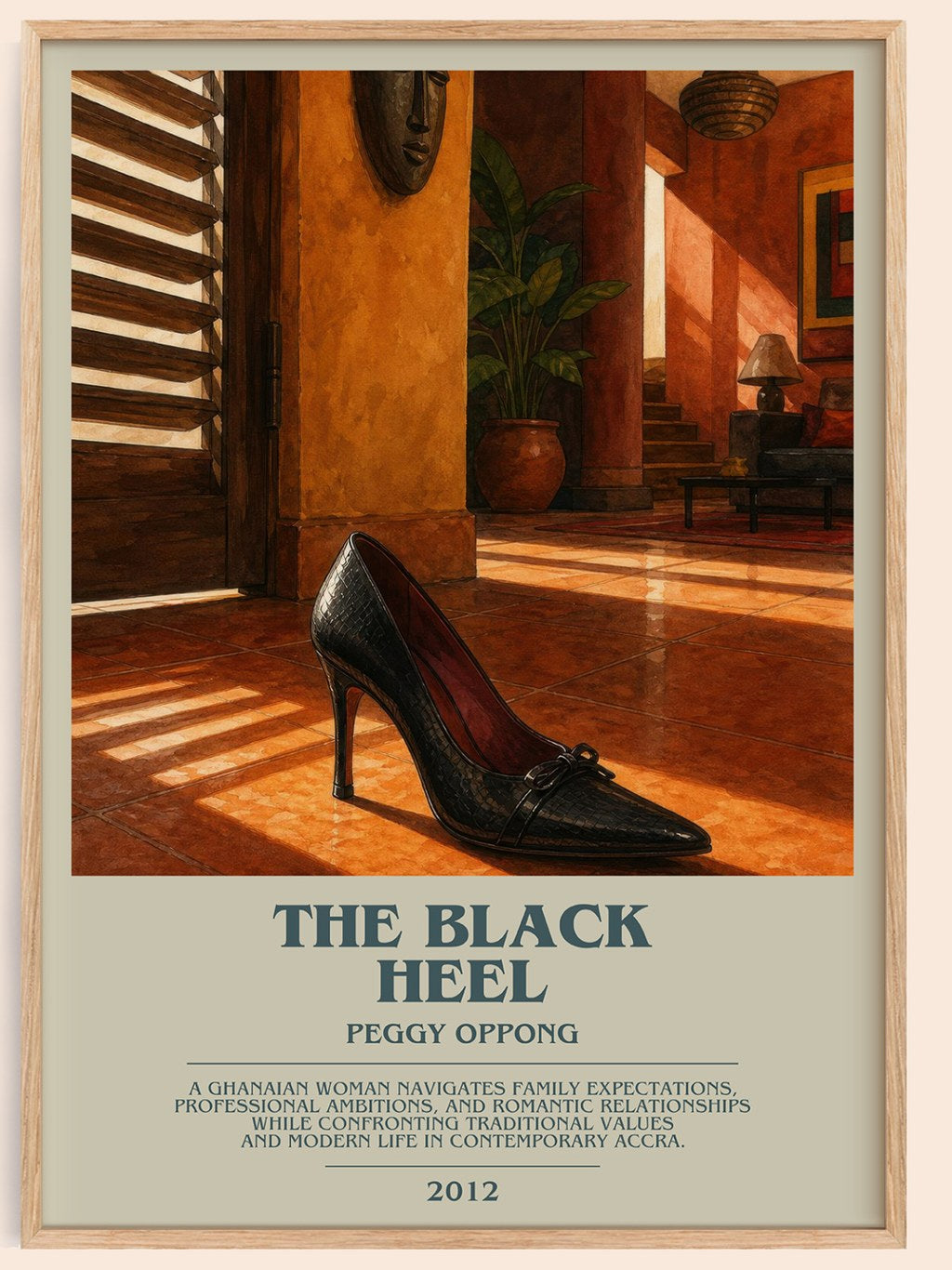 The black heel bookish book poster by Peggy Oppong – framed literary art print