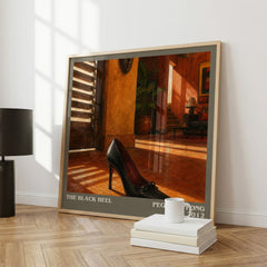The black heel literary print framed by window – literary home decor