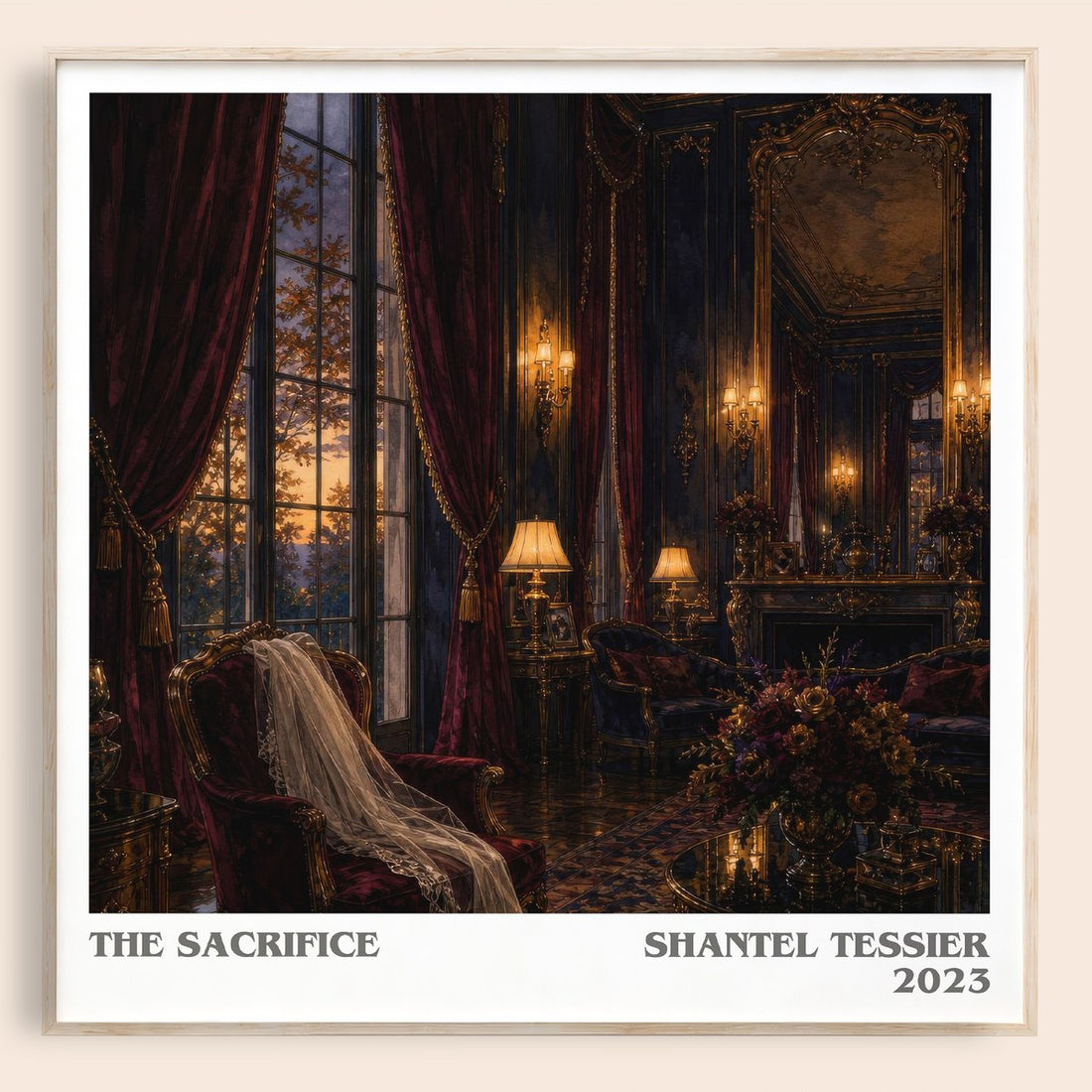 The Sacrifice literary book poster by Shantel Tessier – framed literary art print