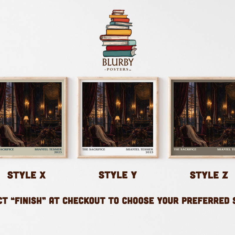 The Sacrifice literary print in frame leaning in hallway – romance wall art