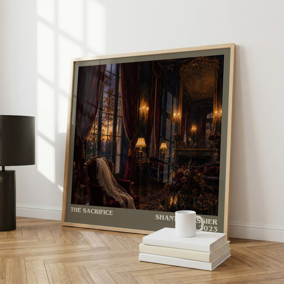 The Sacrifice literary print framed by window – literary home decor
