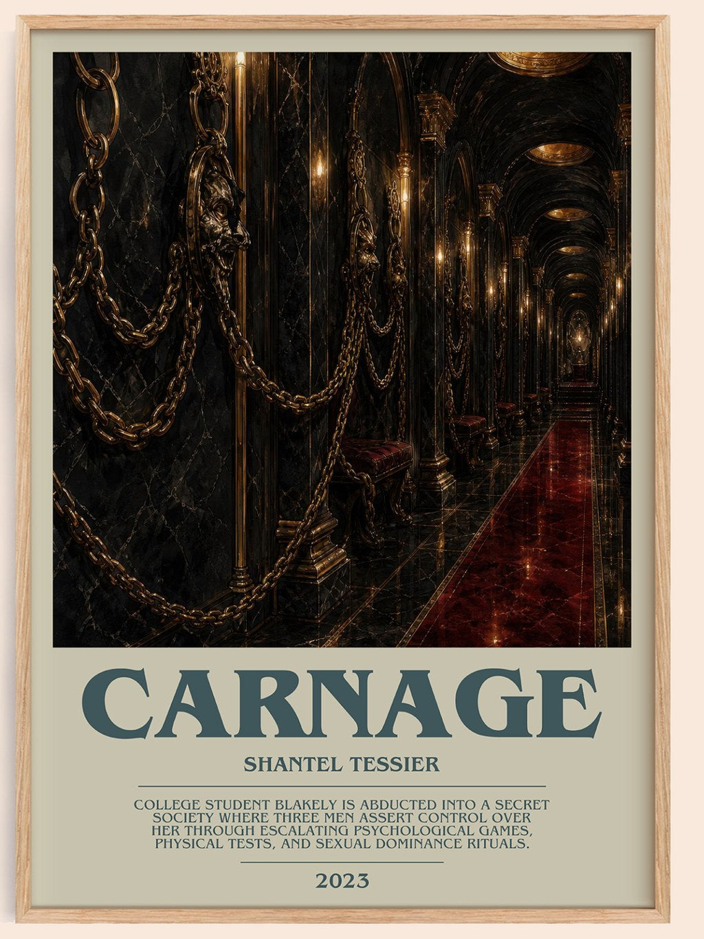 Carnage bookish book poster by Shantel Tessier – framed literary art print
