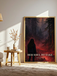 Her Soul to Take watercolour print in frame leaning in hallway – romance wall art