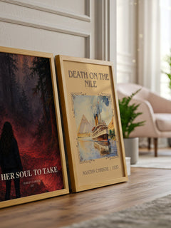 Her Soul to Take watercolour print framed by window – literary home decor