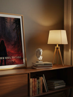 Her Soul to Take watercolour print on bookshelf – Harley Laroux fan gift